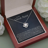 Sentimental Aunt Jewelry Present, Great Aunt Love Knot Necklace, 14k White Gold Knot Pendant, Christmas Aunt Necklace, Birthday Necklace Present