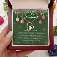 Dad to Daughter Necklace, To My Daughter Heart Necklace, Forever Love Pendant, Christmas Daughter Necklace, Sentimental Keepsake Jewelry