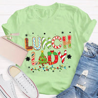 Festive Holiday Cafeteria Staff Graphic Tee, Lunch Lady Christmas Shirt, Cafeteria Worker Christmas Shirt, School Staff Holiday Present