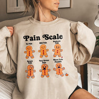 Humorous Nurse Christmas Sweater, Gingerbread Pain Scale Sweatshirt, Holiday Hospital Medical Crewneck, Adorable RN Doctor Xmas Present