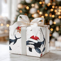 Goldfish Sea Animal Gift Wrap, Orca Killer Whale Christmas Wrapping Paper, Ocean Marine Life Holiday Paper Roll, Festive Christmas Gift Wrap