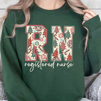 Festive Holiday Tree Medical Crewneck, RN Registered Nurse Christmas Sweatshirt, Stethoscope Hospital RN Pullover, Nurse Xmas Present Sweater