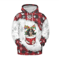 Christmas Dog Reindeer Hoodie, Cavalier King Charles Spaniel Hoodie, Festive Puppy Graphic Hoodie, Holiday Winter Sweatshirt, Dog Lover Present