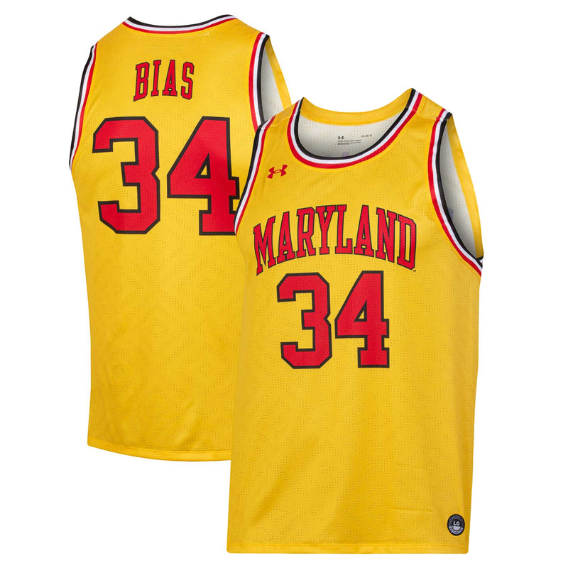 Len Bias Gold Maryland Terrapins Replica Player Jersey