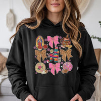 Coquette Bow Pinata Hooded Sweatshirt, Mexican Christmas Hoodie, Mexican Holiday Hoodie, Adorable Festive Pinata Pullover, Cultural Xmas Present