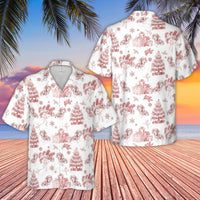Festive Weiner Dog Aloha Shirt, Christmas Dachshund Hawaiian Shirt, Holiday Dachshund Button Down Shirt, Dog Lover Xmas Button Up Shirt