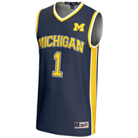#1 Michigan Wolverines Lightweight Basketball Jersey - Navy
