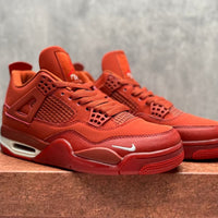 Mid Top Sneakers, Red Colorway, Lace Up Design, Casual Gift for Sneaker Fans