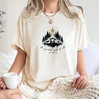 Christian Christmas Shirt, Nativity Scene T-Shirt, The Greatest Present of All Graphic Tee, Religious Holiday Shirt, Faith Xmas T-Shirt