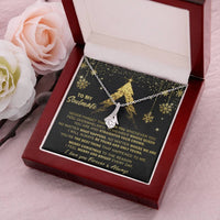Alluring Beauty Ribbon Pendant Jewelry, Soulmate Christmas Necklace, 14k White Gold Over Stainless Steel, Romantic Holiday Present for Wife