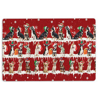 Snowflake Tree Dog Doormat, Chihuahua Christmas Doormat, Merry Christmas Entryway Doormat, Dog Lover Welcome Mat, Holiday Decor Present