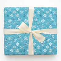 Light Blue Snow Holiday Gift Wrap, Winter Snowflake Wrapping Paper, Christmas Snow Wrapping Paper, Festive Winter Holiday Wrapping Paper