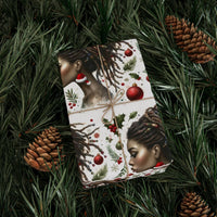 Afrocentric Holiday Gift Wrap, Black Woman Holiday Wrapping Paper, Black Woman Christmas Wrapping Paper, African American Holiday Paper Roll