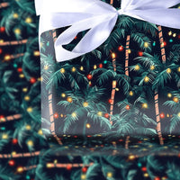 Palm Tree Holiday Gift Wrap, Tropical Christmas Wrapping Paper, Coastal Mele Kalikimaka Wrapping Paper, Beach Theme Holiday Wrapping Paper