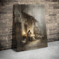 Holy Family Manger Christmas Canvas Print, Nativity Scene Canvas Wall Art, Religious Christian Wall Decor, Faith Living Room Present