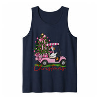 Pink Golf Cart Christmas Tree Tank, Christmas Goose Tank Top, Christmas in July Tank Top, Retro Beach Holiday Sleeveless Tee, Xmas Present