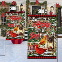 I Am Always with You Memorial Flag, Cardinal Christmas Garden Flag, Double-Sided Buffalo Plaid Flag, Bereavement Remembrance Present