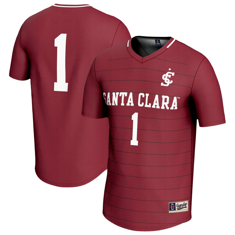 #1 Santa Clara Broncos Lightweight Soccer Fashion Jersey - Maroon