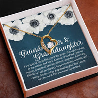 Forever Love Heart CZ Pendant Necklace, Grandmother and Granddaughter Necklace, 14k White Gold Finish Jewelry, Birthday Christmas Present