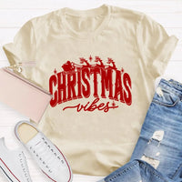 Festive Holiday Graphic Tee, Christmas Vibes Shirt, Retro Christmas Vibes T-Shirt, Winter Holiday Shirt, Unisex Christmas Present