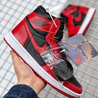 High Top Sneakers, Red Black Colorway, Lace Up Design, Casual Gift for Sneaker Fans