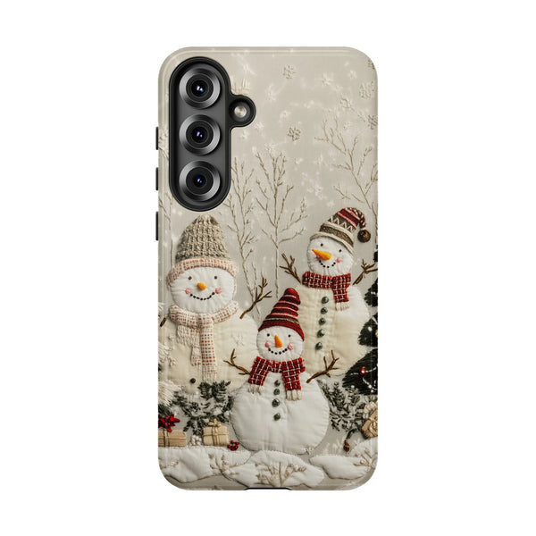 Christmas Holiday Phone Case, Winter Snowman Samsung Galaxy Case, Adorable Festive Dual Layer Phone Cover, Xmas Winter Phone 