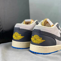 Retro Low Top Sneakers, Blue Cream Colorway, Lace Up Design, Casual Gift for Sneaker Fans