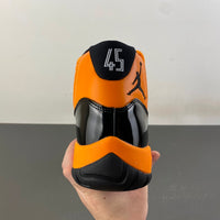 Low Top Sneakers, Black Orange Colorway, Patent Leather Footwear, Lace Up Design, Casual Gift for Sneaker Fans