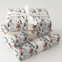Mountain Expedition Christmas Gift Wrap, Hiking Santa Wrapping Paper, Watercolor Outdoor Santa Claus Present Paper, Rustic Winter Holiday Roll