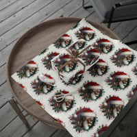 African American Santa Gift Wrap, Black Santa Claus Wrapping Paper, Watercolor Black Santa Wrapping Paper, Christmas Holly Gift Wrap Roll