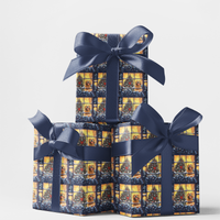Festive Holiday Dog Gift Wrap Roll, Golden Retriever Christmas Wrapping Paper, Puppy Christmas Wrapping Paper