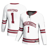 #1 UMass Minutemen Hockey Fashion Jersey - White