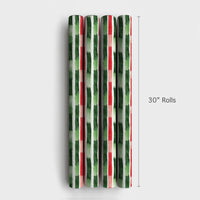 Modern Christmas Gift Wrap, Abstract Brushstroke Wrapping Paper, Red and Green Holiday Wrapping Paper Roll, Contemporary Xmas Gift Wrap
