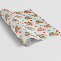 Santa Hat Collie Gift Wrap, Collie Dog Christmas Wrapping Paper, Adorable Collie Holiday Wrapping Paper, Dog Lover Xmas Present Wrap Roll