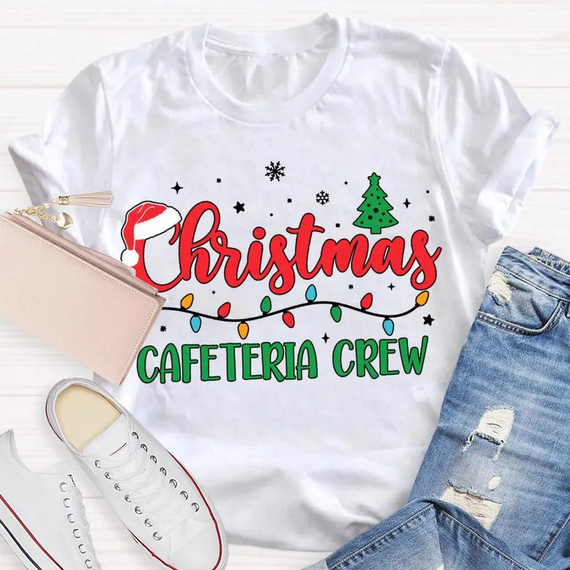 Festive Holiday Tree Lunch Lady Shirt, Christmas Cafeteria Crew T-Shirt, School Cafeteria Staff Christmas Tee