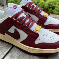 Low Top Sneakers, Burgundy White Colorway, Lace Up Design, Casual Gift for Sneaker Fans