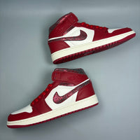 High Top Sneakers, Red Colorway, Cracked Pattern, Lace Up Design, Casual Gift for Sneaker Fans