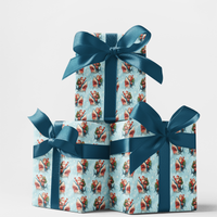 Humorous Holiday Wrapping Paper, Santa Riding a Shark Christmas Wrapping Paper, Ocean Theme Gift Wrapping Paper, Winter Present Decor