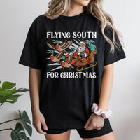 Duck Hunting Santa T-Shirt, Flying South for Christmas Shirt, Humorous Hunter Holiday Tee, Retro Duck Hunter Shirt, Outdoorsmen Christmas Present