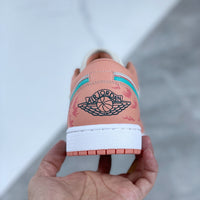 Low Top Sneakers, Green Pink Colorway, Lace Up Design, Casual Gift for Sneaker Fans