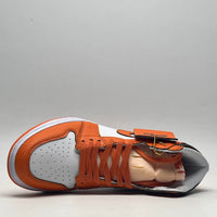Sneakers, White Orange Colorway, Lace Up Design, Casual Gift for Sneaker Fans
