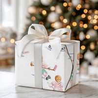 Winter Sports Christmas Gift Wrap, Hockey Gingerbread Men Wrapping Paper, Watercolor Ice Hockey Wrapping Paper, Sporty Holiday Gift Wrap