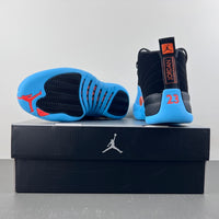 Retro Low Top Sneakers, Blue Black Orange Colorway, Lace Up Design, Casual Gift for Sneaker Fans