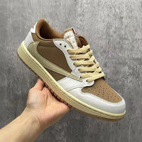 Low Top Sneakers, Light Brown Pink Colorway, Reverse Hook Design, Lace Up Design, Casual Gift for Sneaker Fans
