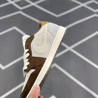 Low Top Sneakers, Brown White Colorway, Lace Up Design, Casual Gift for Sneaker Fans