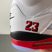 High Top Sneakers, White Black Red Colorway, Leather Footwear, Lace Up Design, Casual Gift for Sneaker Fans