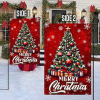 Holiday Snowflake Yard Flag, Merry Christmas Tree Garden Flag, Double Sided Winter Lawn Flag, Christmas Outdoor Yard Decor Flag