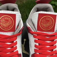 Mid Top Sneakers, White Red Colorway, Lace Up Design, Casual Gift for Sneaker Fans