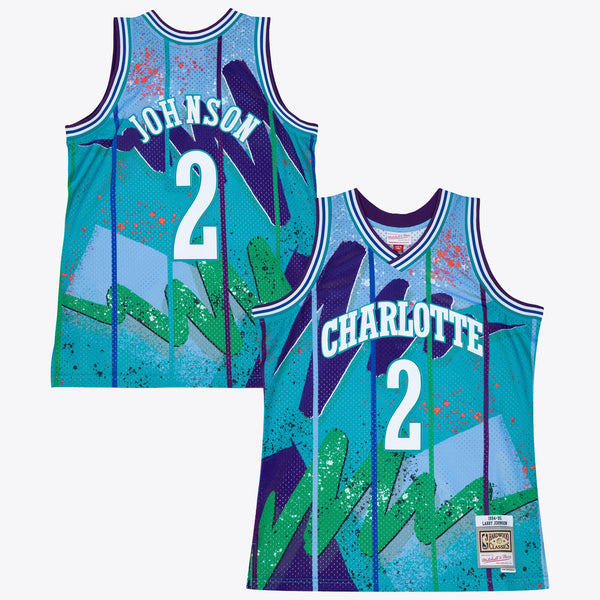 Charlotte Hornets Larry Johnson 1994 Hyper Hoops Swingman Jersey - Blue