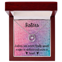 Dancing Cubic Zirconia Horseshoe Necklace, Sisters Necklace Present, Best Friend Keepsake Necklace, Sister Birthday Christmas Jewelry